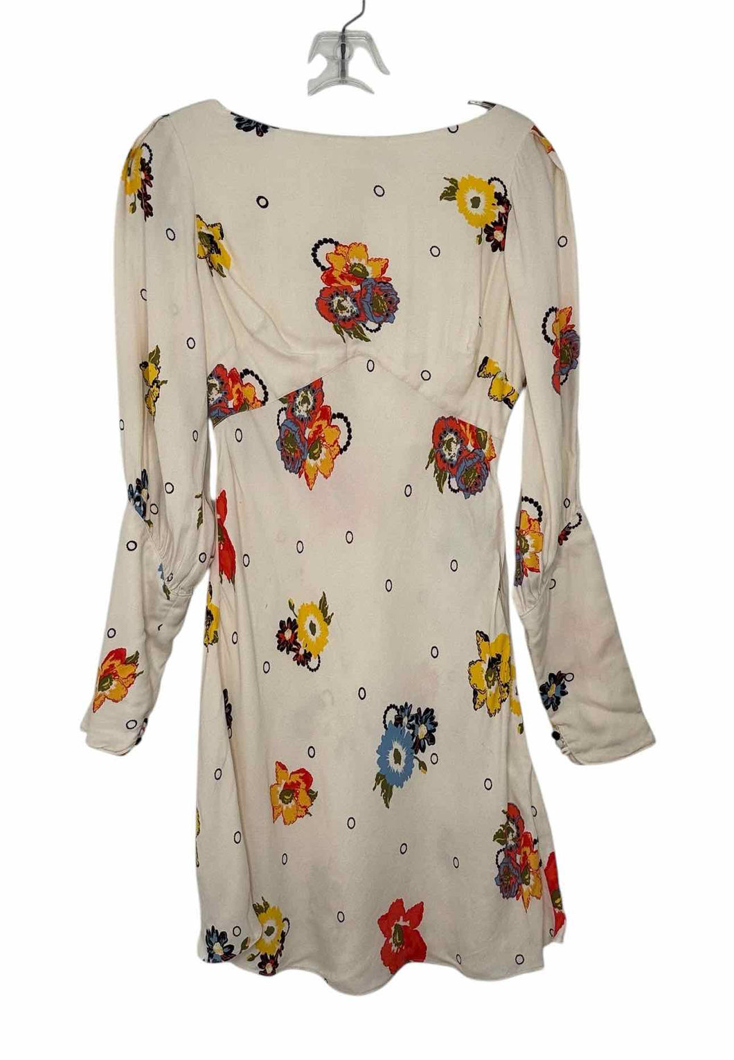 Free People Size 4 Ivory Print Pre-Owned Dress- Ladies