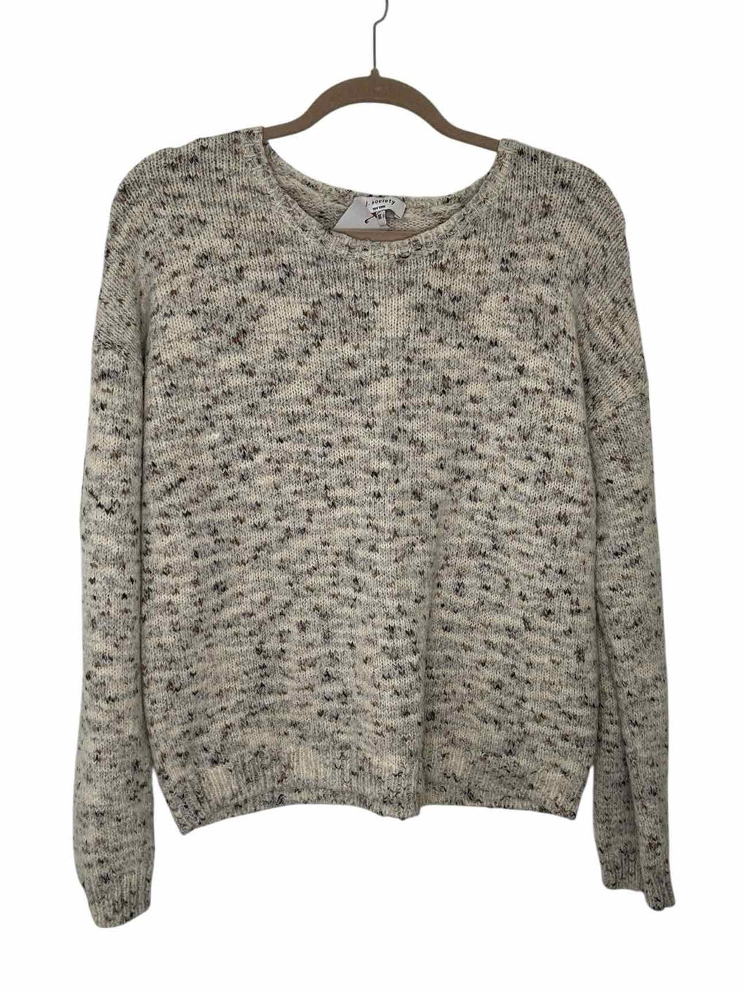Size X-Large Grey Print Pre-Owned Sweater- Ladies