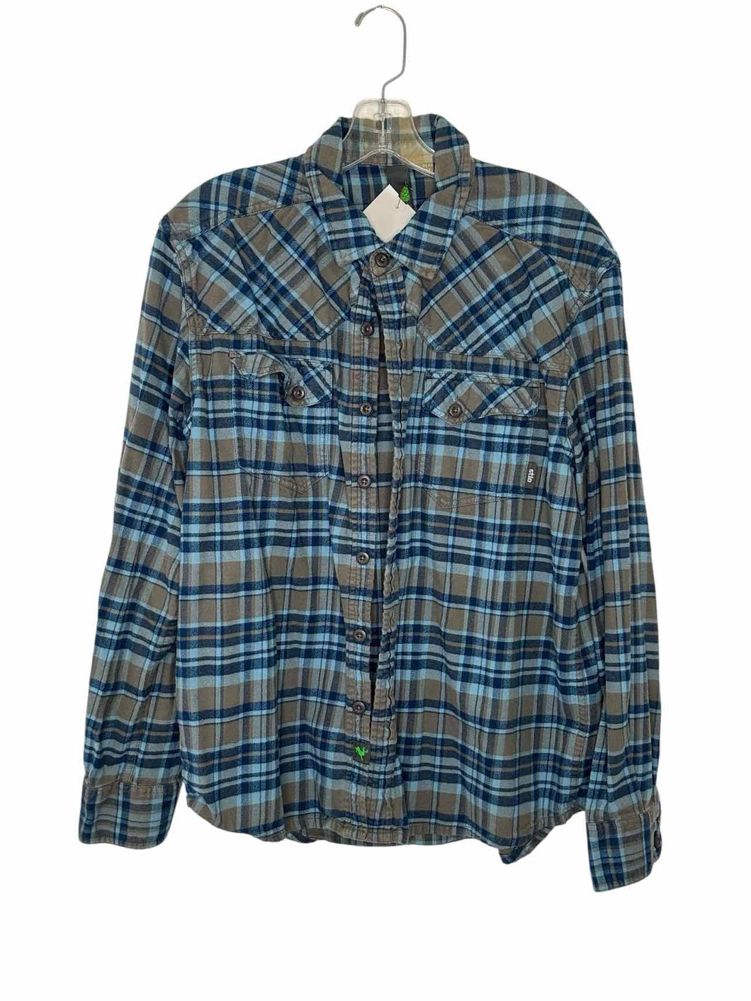 Stio Size Medium Blue Plaid Pre-Owned Shirt- Ladies