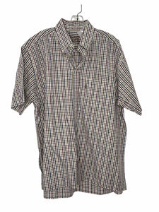 Barbour Size XL Cream Plaid Pre-Owned Shirt- Mens