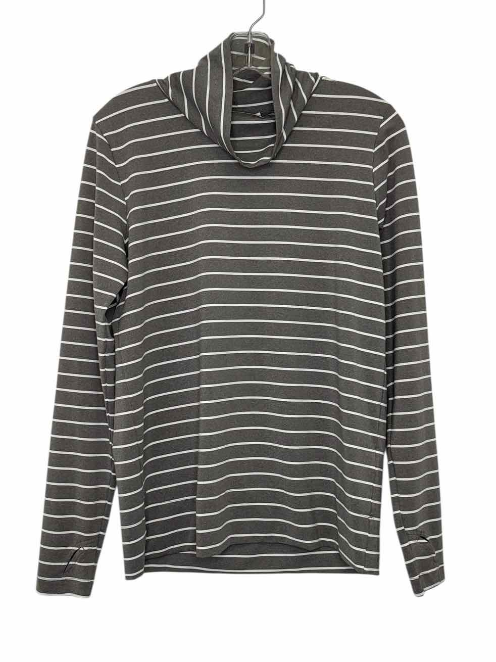 Lole Size Large Grey Stripe Pre-Owned Top- Ladies
