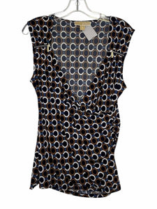Michael Kors Size Medium Navy Print Pre-Owned Tank Top- Ladies