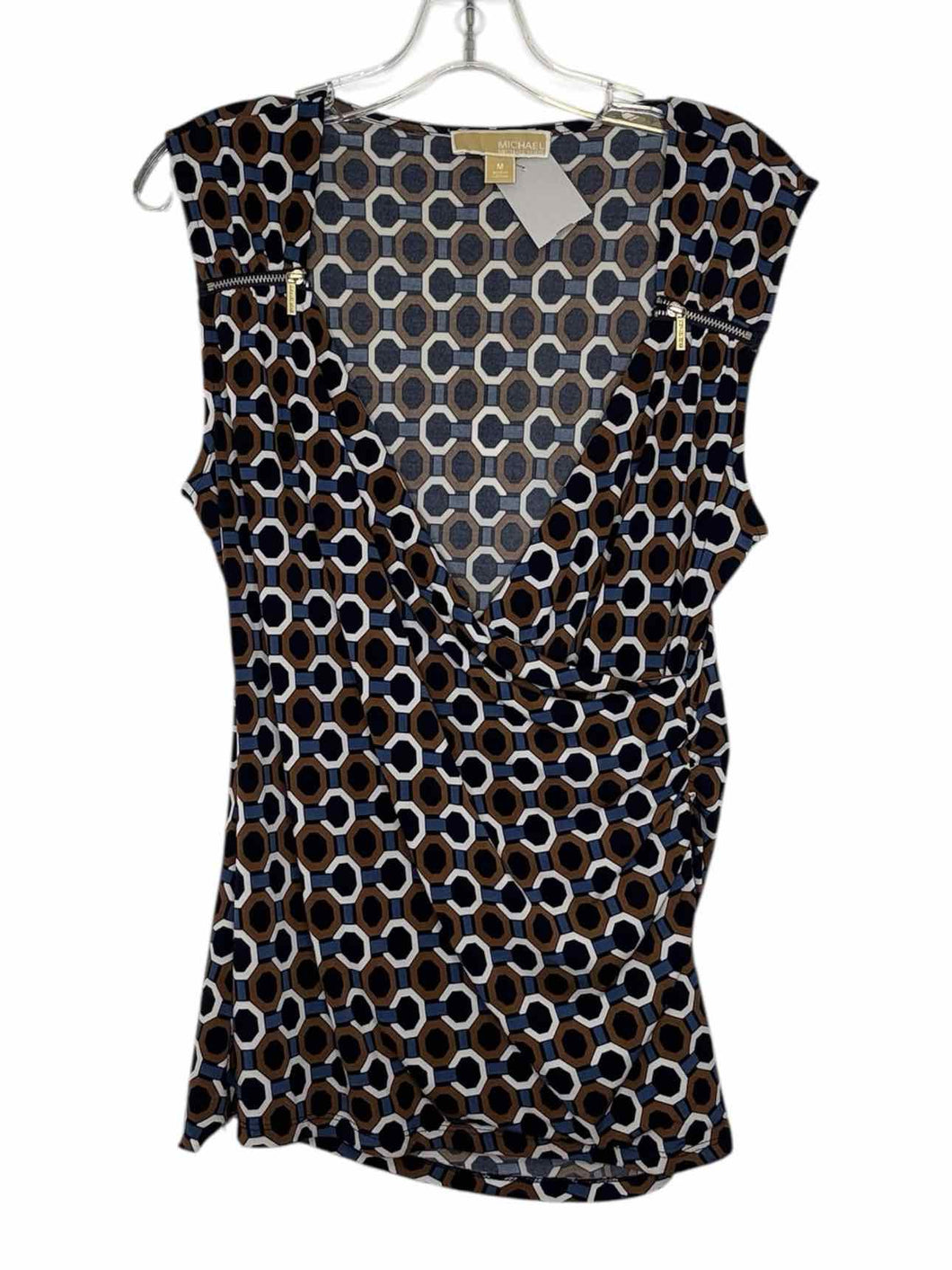 Michael Kors Size Medium Navy Print Pre-Owned Tank Top- Ladies