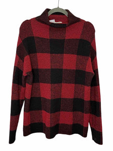 Christian Siriano Size Medium Red Print Pre-Owned Sweater- Ladies