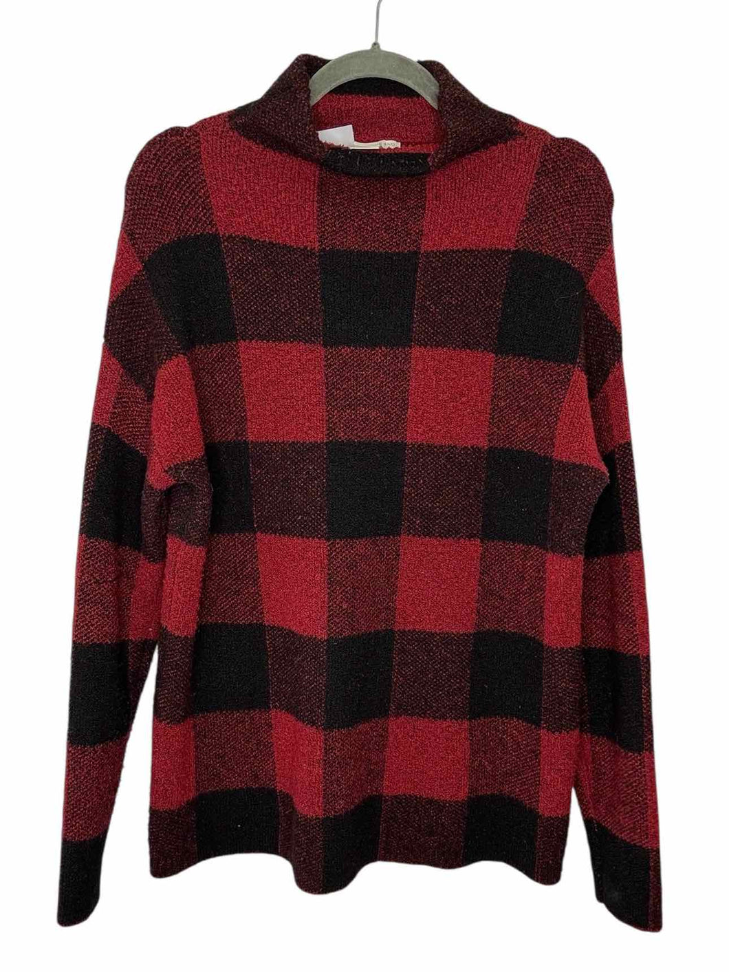 Christian Siriano Size Medium Red Print Pre-Owned Sweater- Ladies