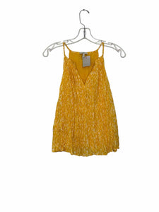 Joie Size X- Small Yellow Print Pre-Owned Tank Top- Ladies