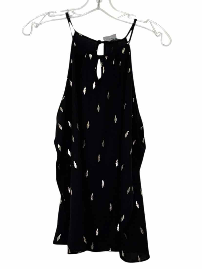 Papermoon Size Large Black Print Pre-Owned Tank Top- Ladies