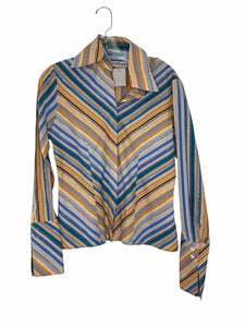 Size 8 Blue Stripe Pre-Owned Shirt- Ladies