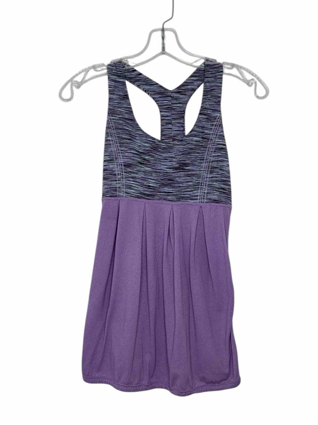 Lululemon Size 4 Purple Stripe Pre-Owned Activewear- Tank