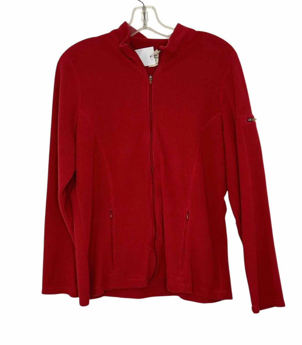 LL Bean Size Large Red Pre-Owned Fleece- Ladies