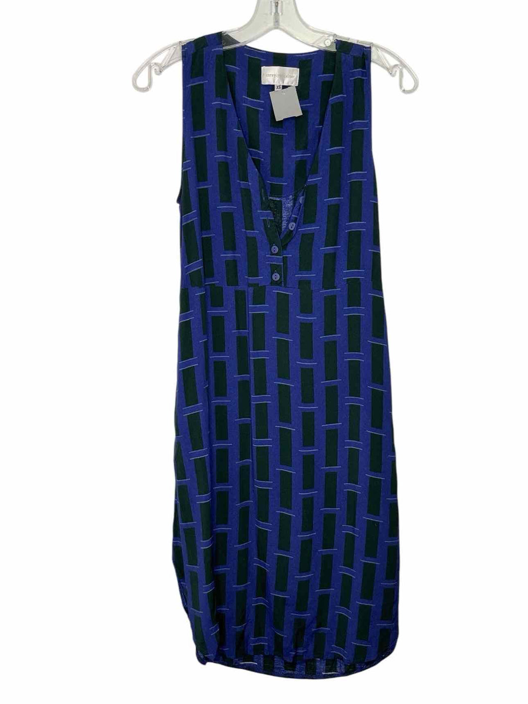 Corey Lynn Calter Size X- Small Blue Print Pre-Owned Dress- Ladies