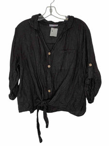Made in Italy Size Large Black Pre-Owned Shirt- Ladies
