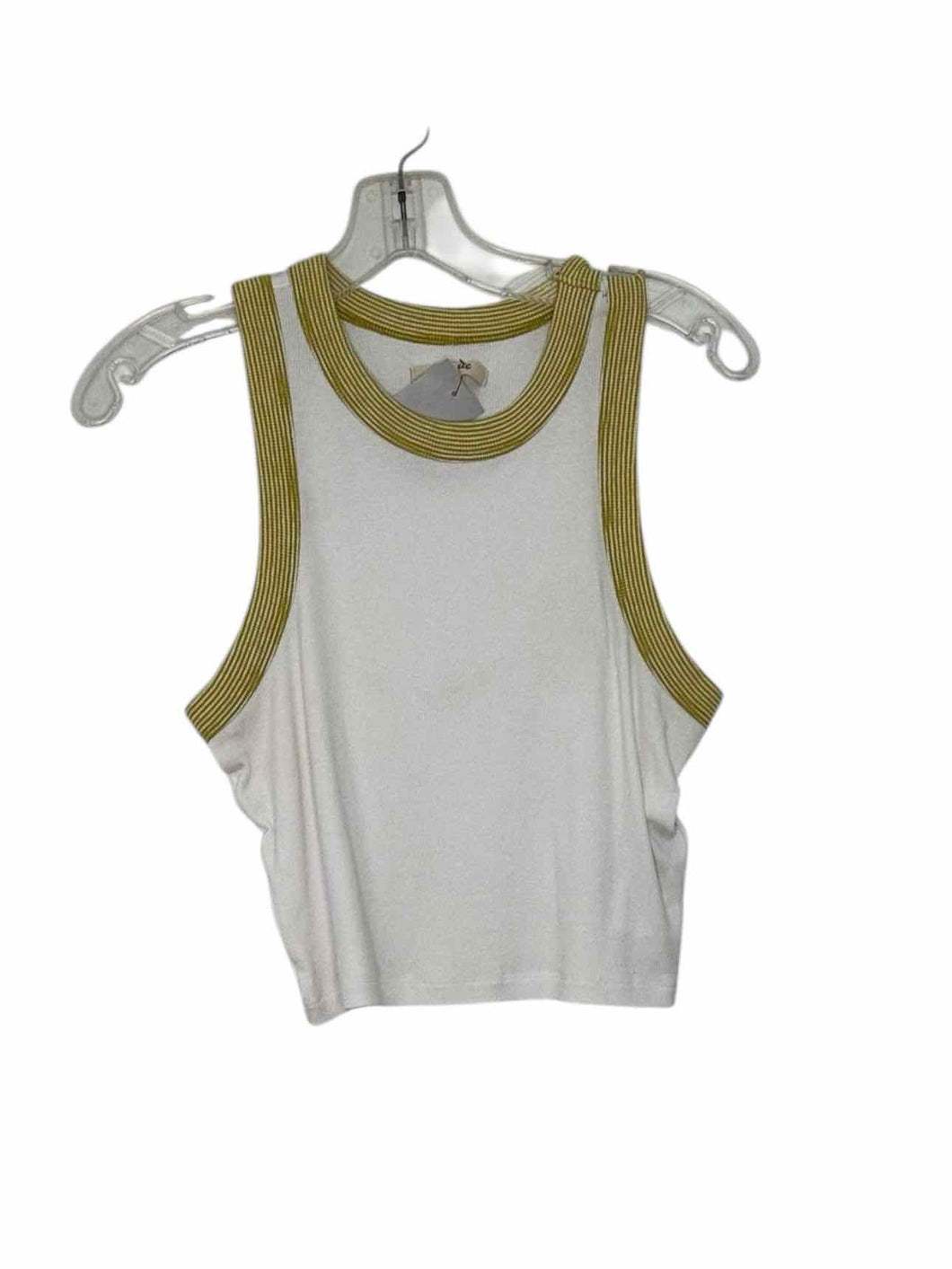 Madewell Size Medium Wht/Grn Pre-Owned Tank Top- Ladies