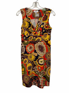 Jude Connally Size X- Small Yellow Print Pre-Owned Dress- Ladies