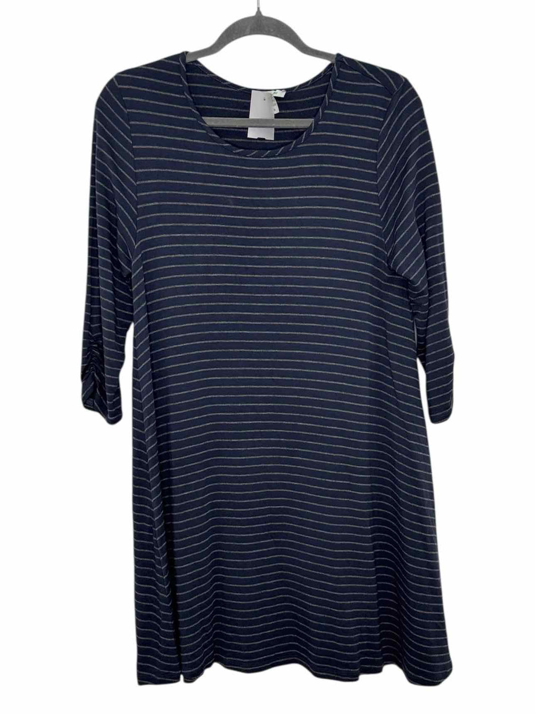 Garnet Hill Size Medium Navy Stripe Pre-Owned Dress- Ladies