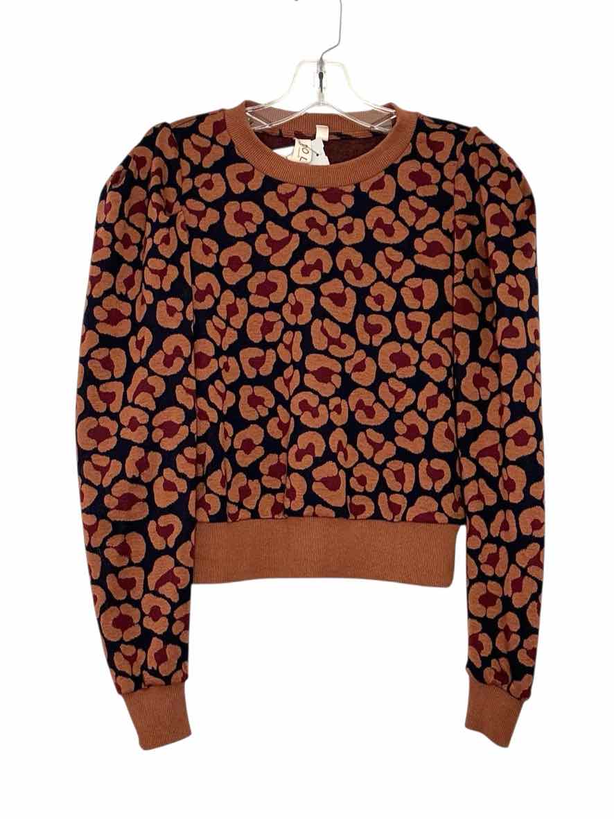 Dolan Size XXS Tan Print Pre-Owned Sweatshirt- Ladies
