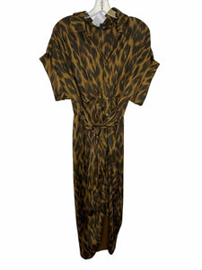 Steve Madden Size 8 Brown Print Pre-Owned Dress- Ladies