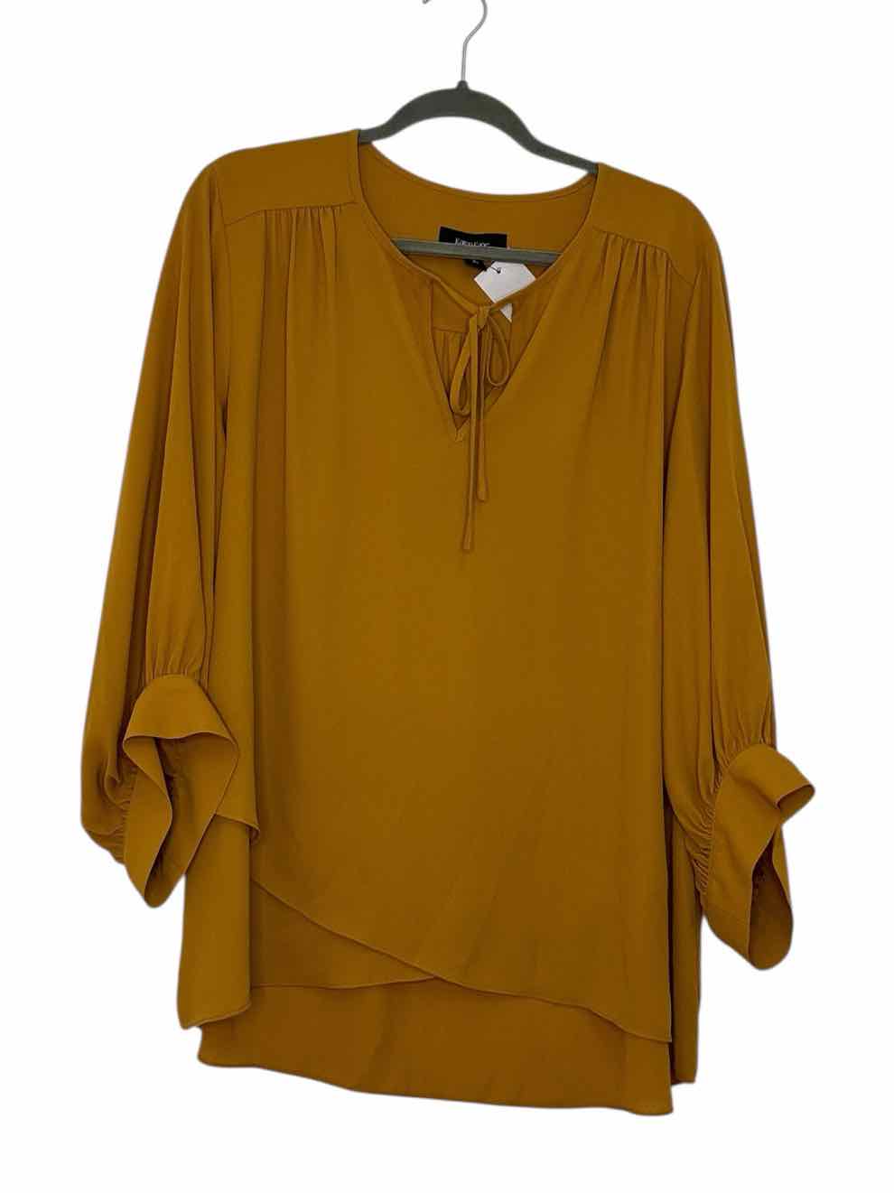 Karen Kane Size X-Large Mustard Pre-Owned Blouse- Ladies