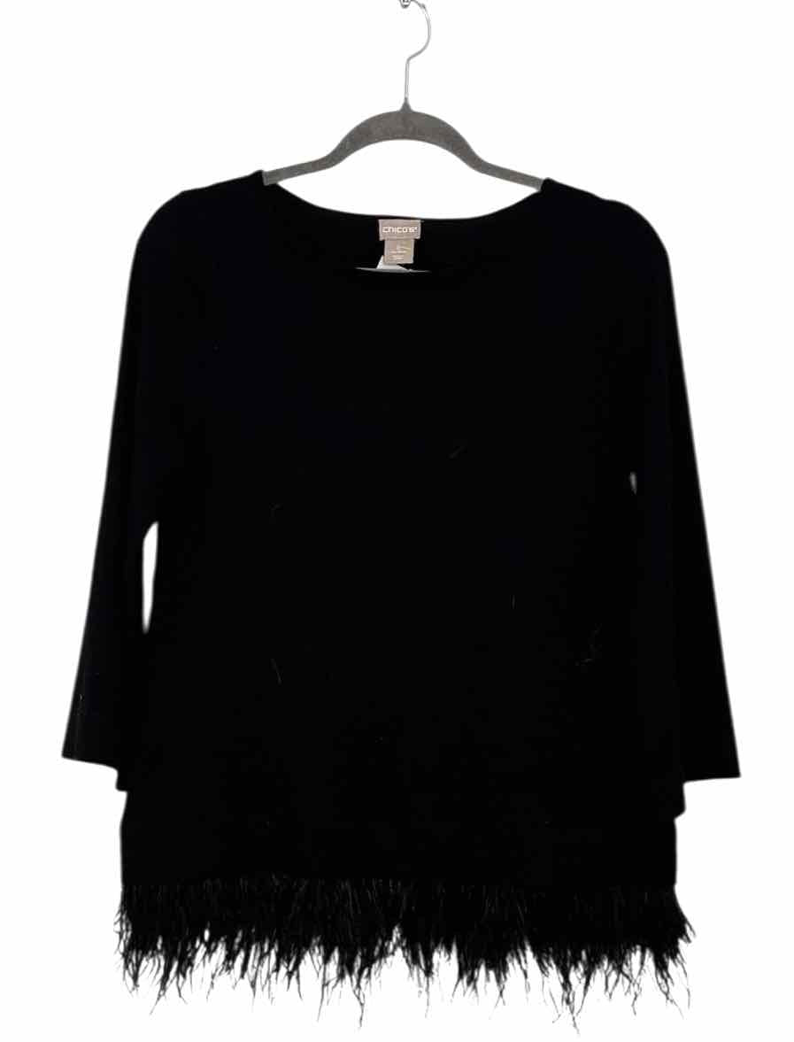 Chicos Size Small Black Pre-Owned Sweater- Ladies