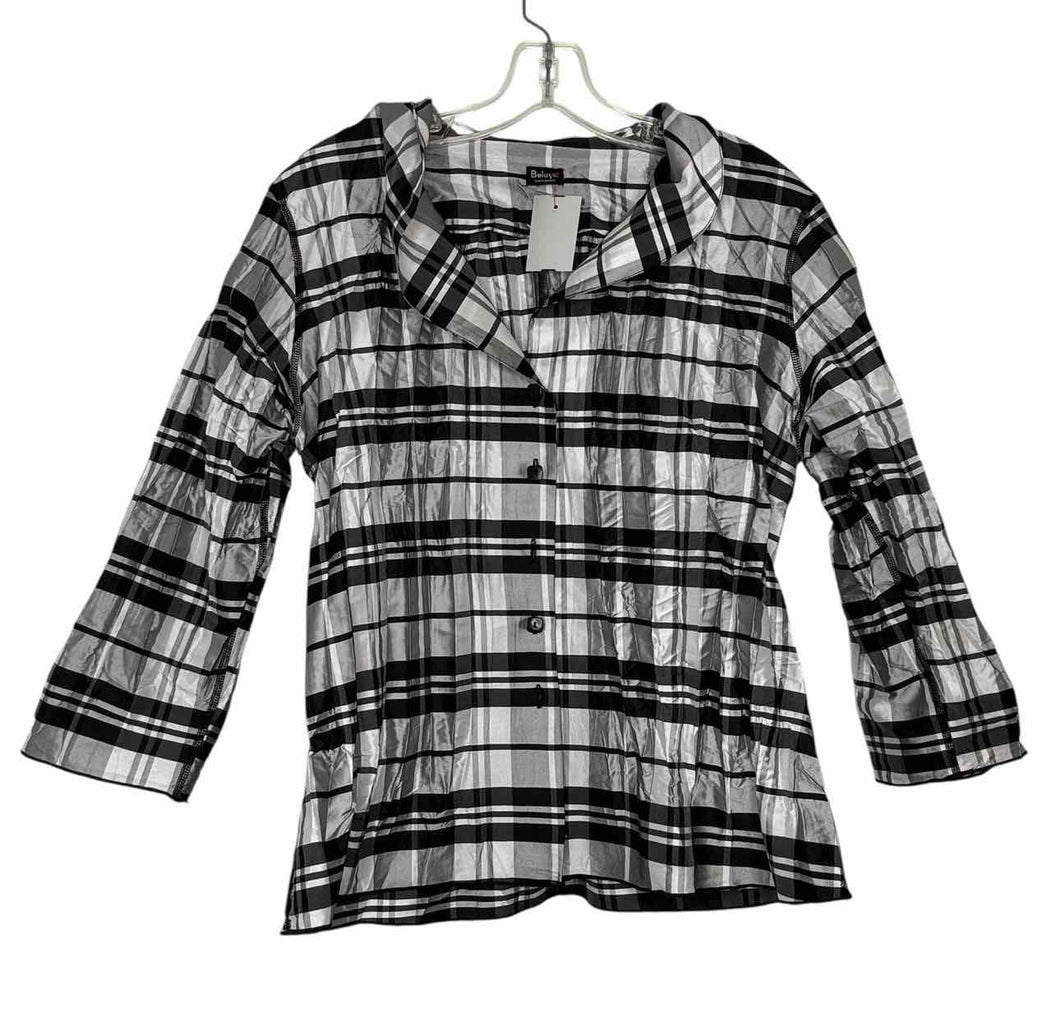 Size Medium Black Plaid Pre-Owned Shirt- Ladies