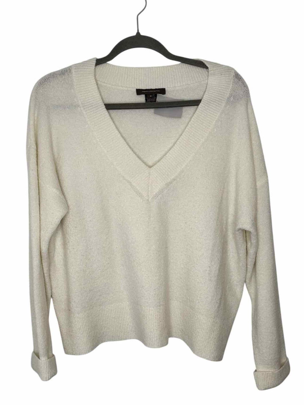 French Connection Size Small Cream Pre-Owned Sweater- Ladies