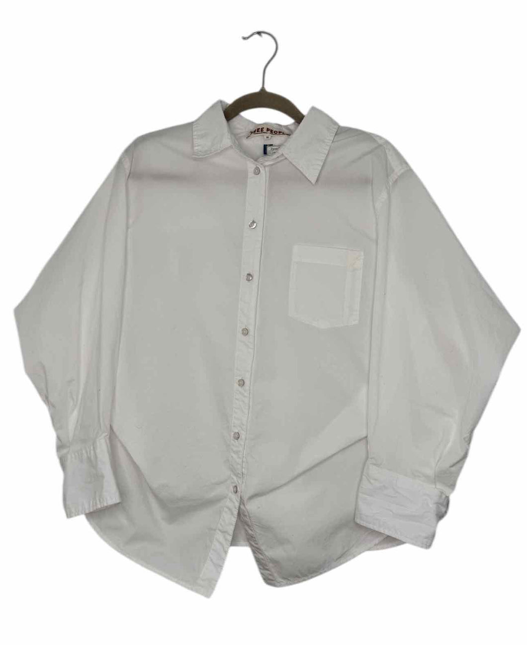 Free People Size X- Small White Pre-Owned Shirt- Ladies