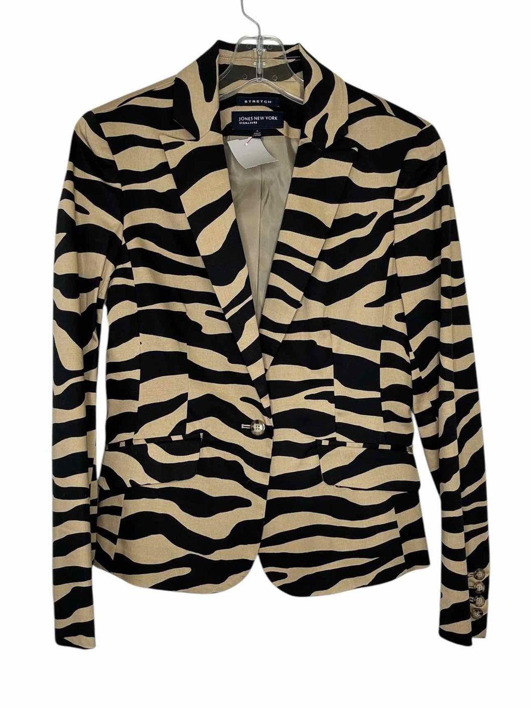 Jones NY Size 4 Animal Print Pre-Owned Blazer/Indoor Jacket- Ladies
