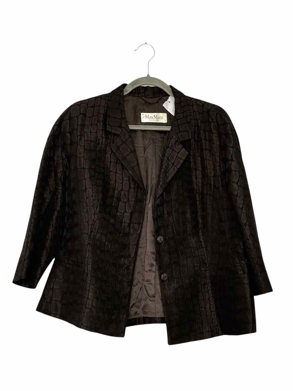 Max Mara Size Medium Brown Print Pre-Owned Blazer/Indoor Jacket- Ladies