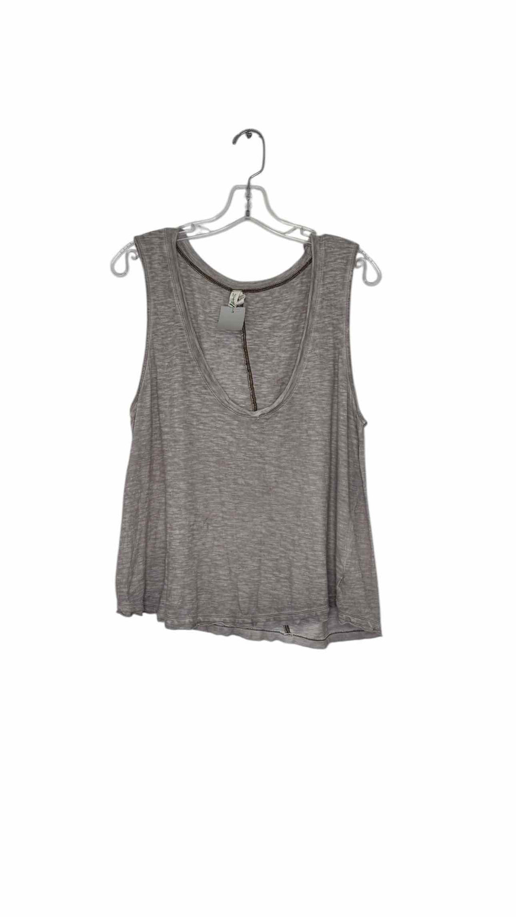 Free People Size Medium Grey Pre-Owned Tank Top- Ladies