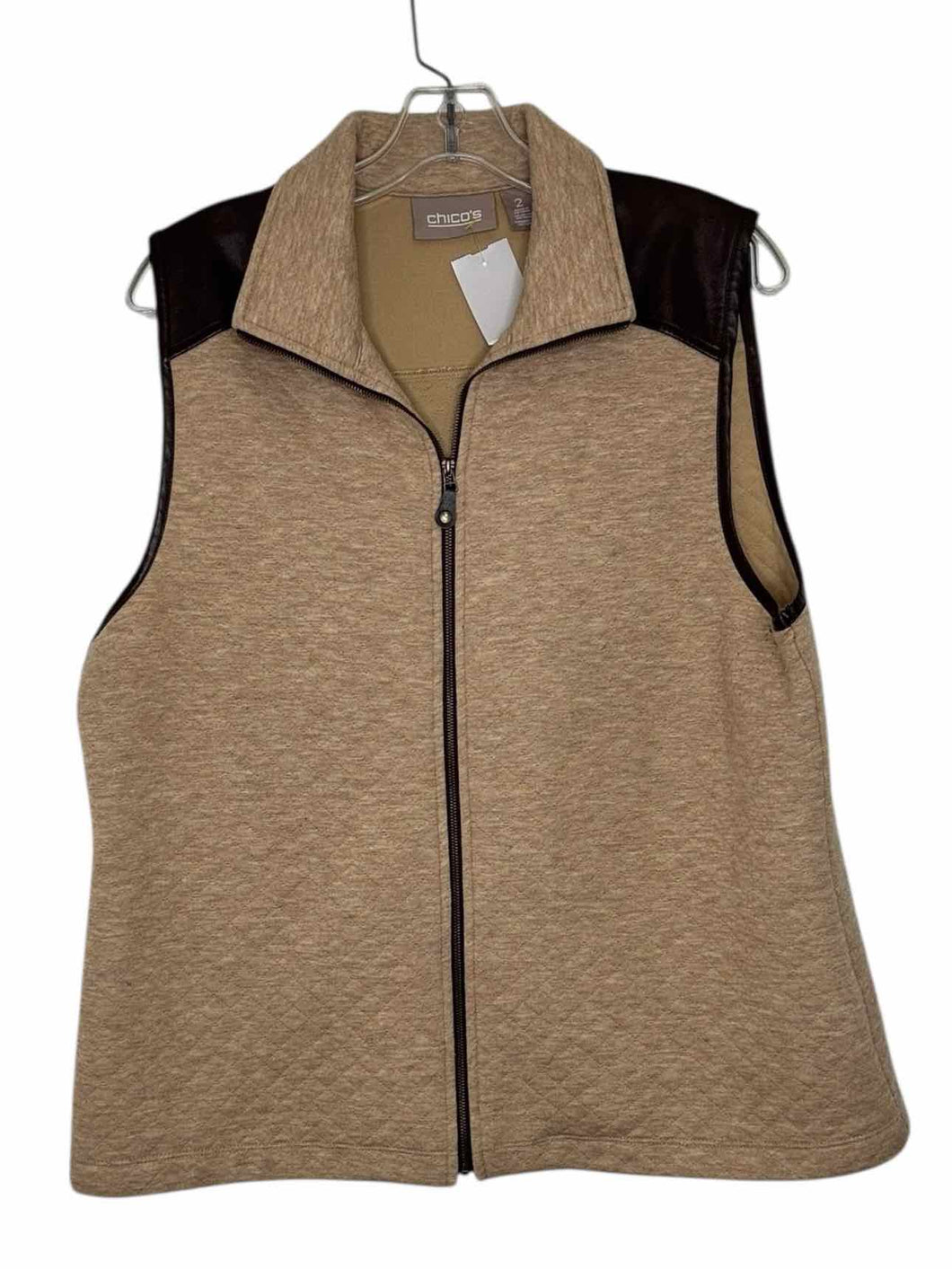 Chicos Size Large Tan Pre-Owned Vest- Ladies