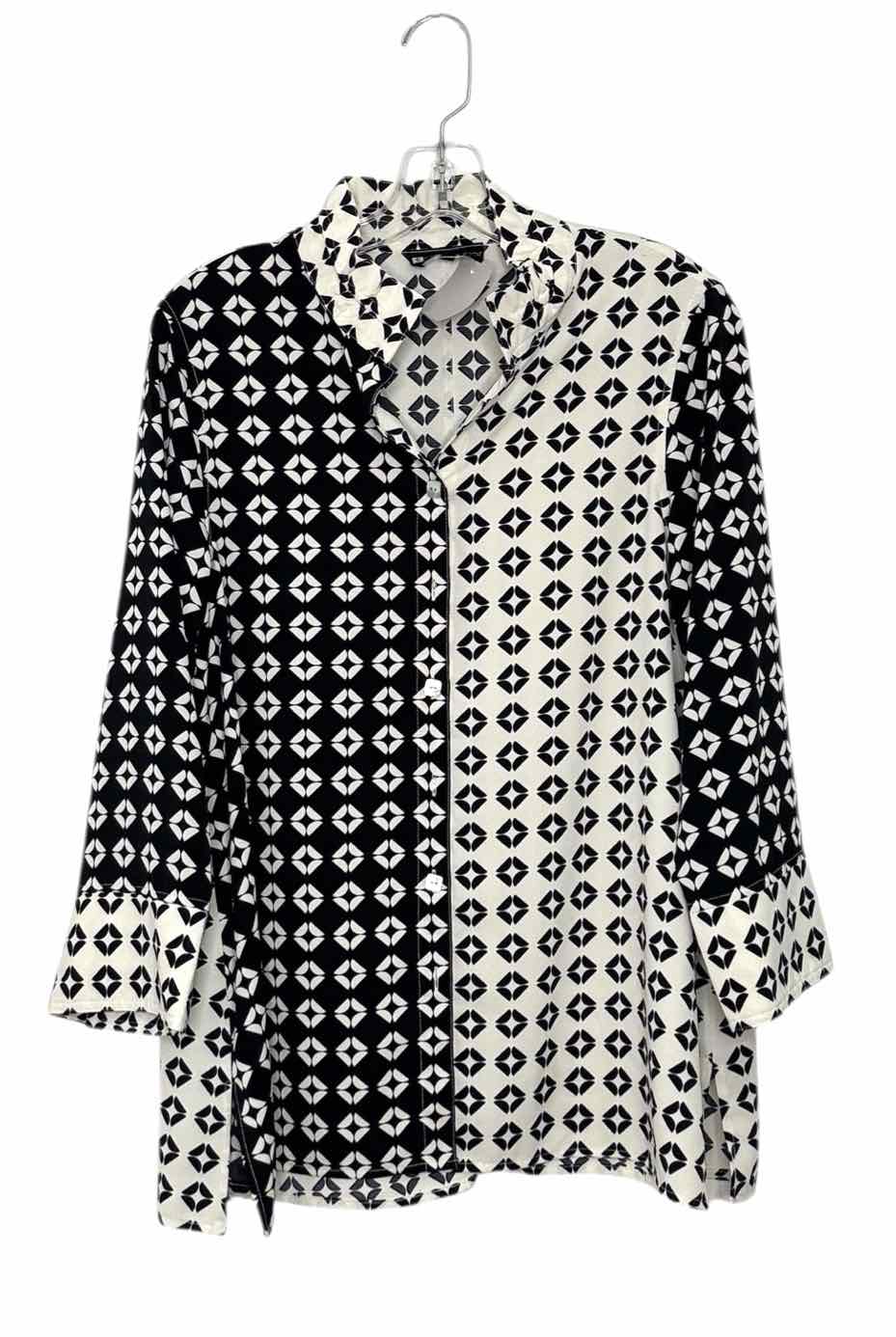 Size Small Blk/Wht Pre-Owned Blouse- Ladies