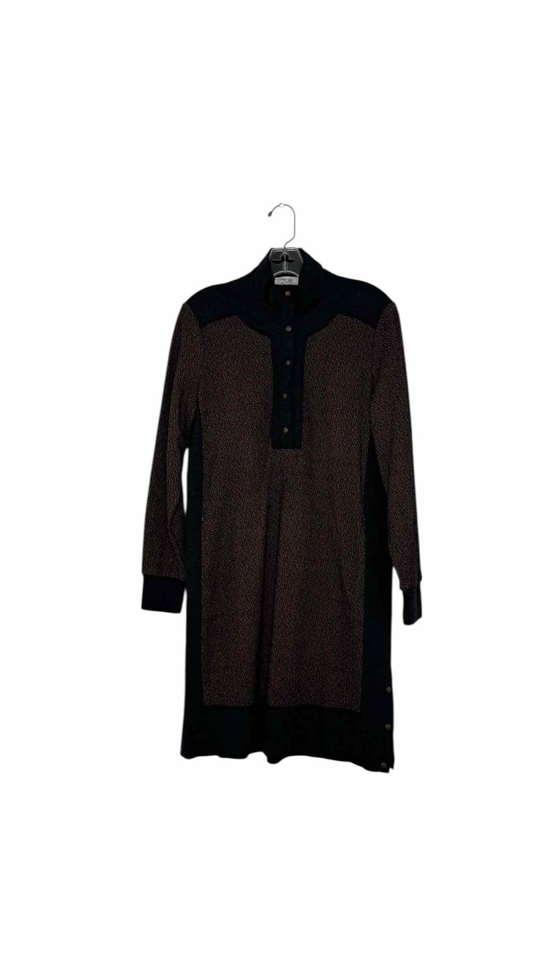 Per Se Size Medium Brown Print Pre-Owned Dress- Ladies