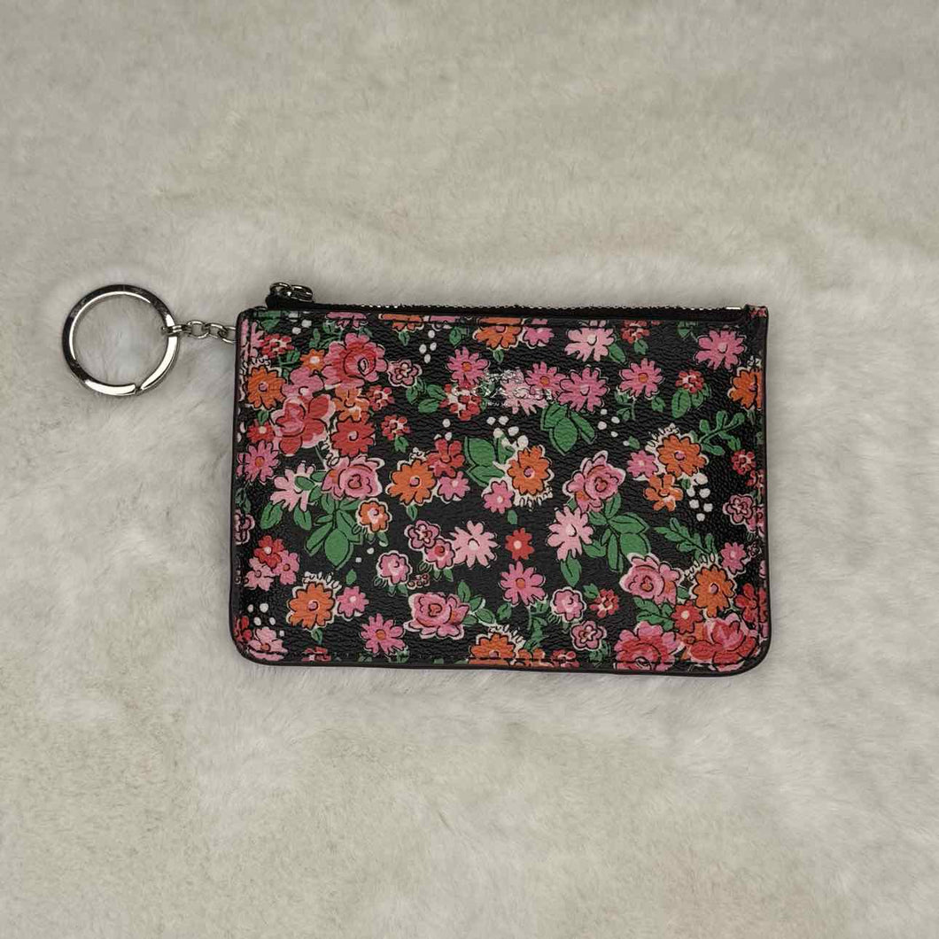 Coach Black Floral Pre-Owned Wallet- Ladies