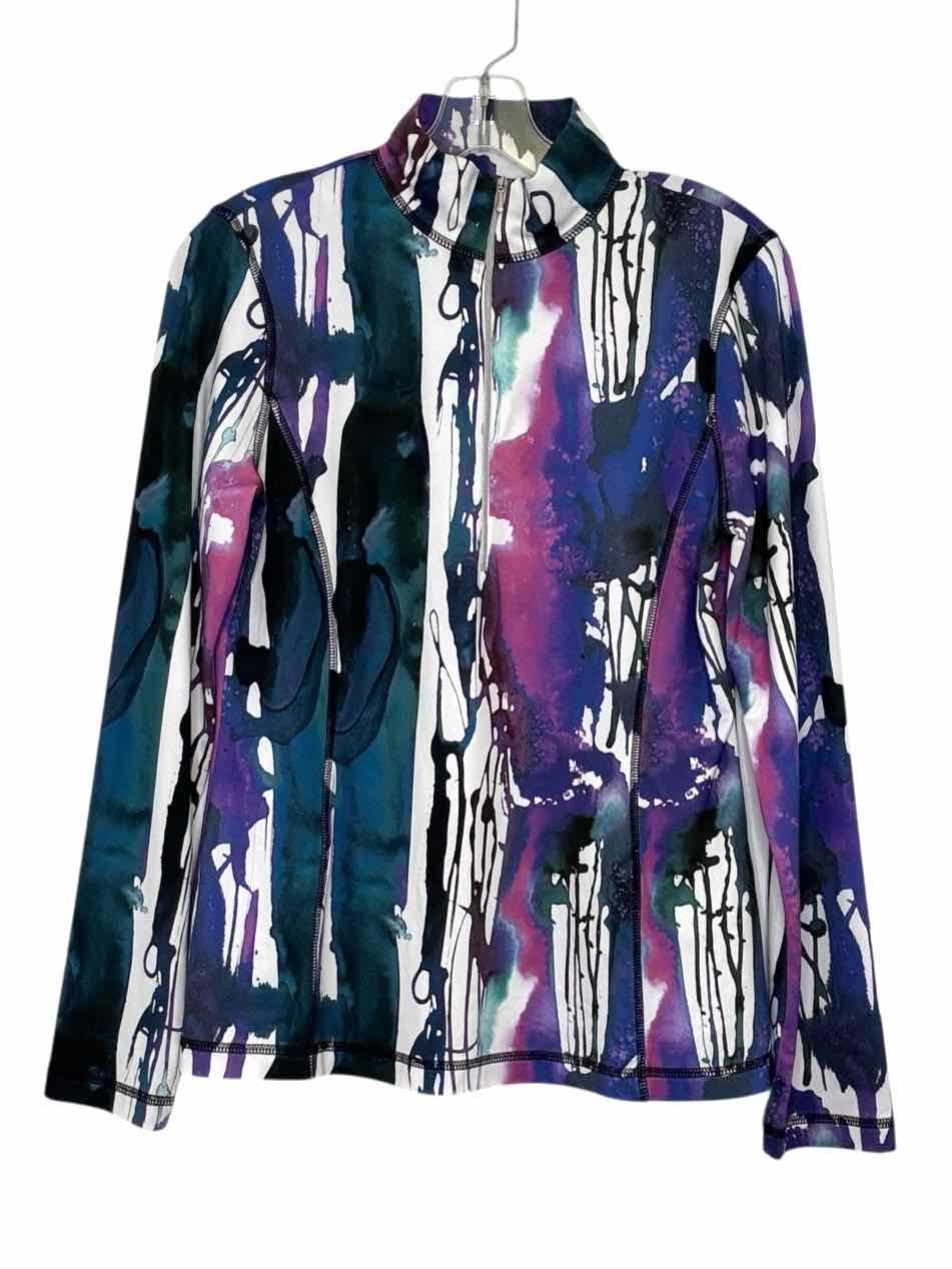 Sno Skins Size Large Purple Print Pre-Owned Pullover- Ladies