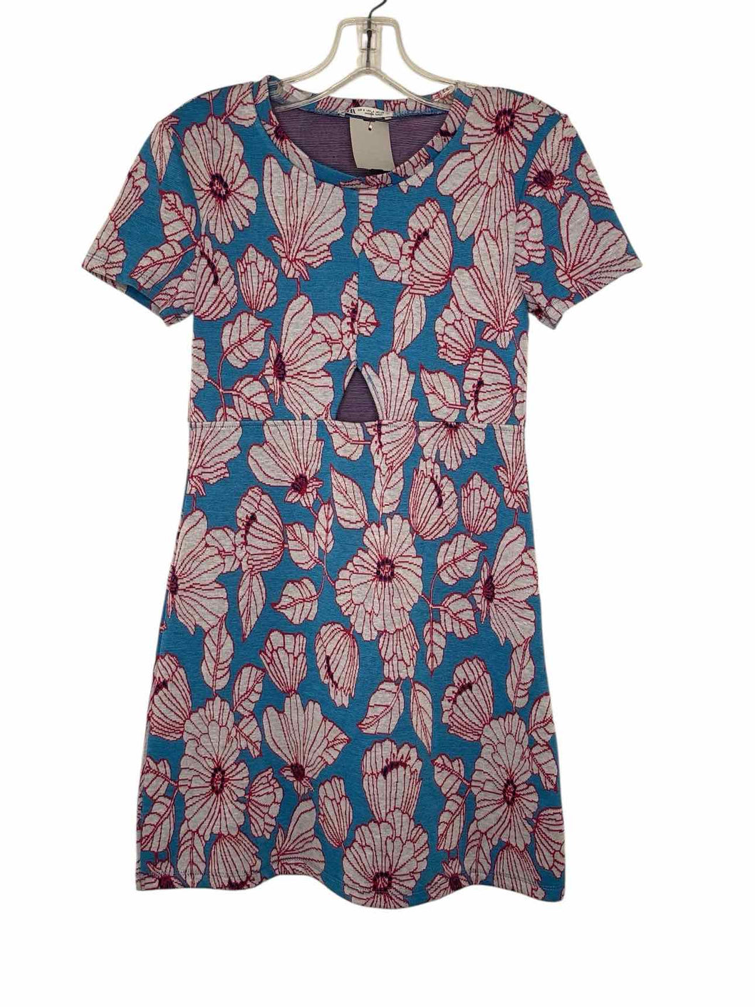 Zara Size Small Blue Floral Pre-Owned Dress- Ladies