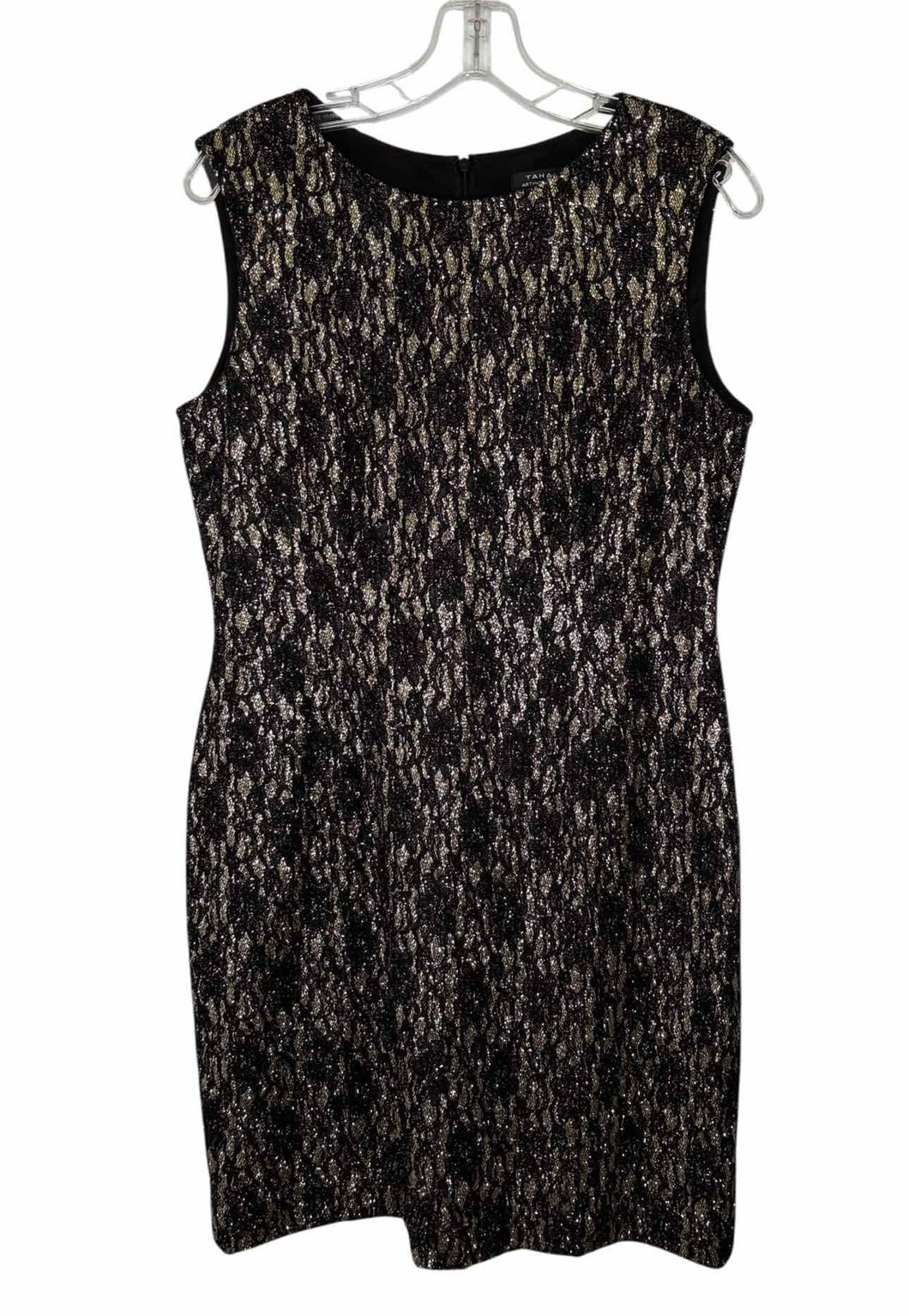 Tahari Size 10P Blk/Gld Pre-Owned Dress- Ladies