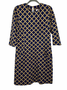 J McLaughlin Size Large Blue Print Pre-Owned Dress- Ladies