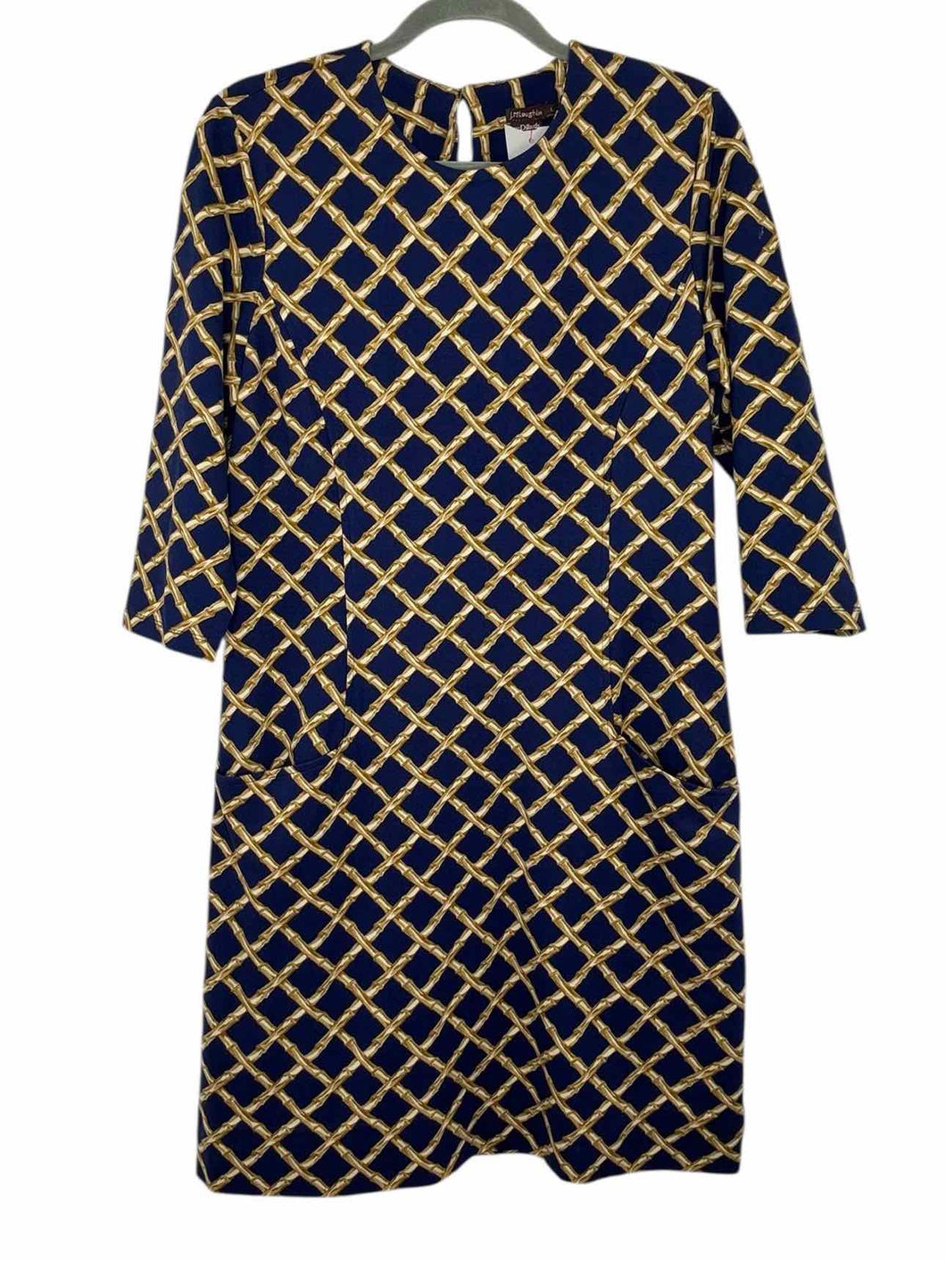 J McLaughlin Size Large Blue Print Pre-Owned Dress- Ladies