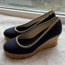 Load image into Gallery viewer, Jack Rogers Size 7 Navy Wedge Pre-Owned Shoes- Ladies
