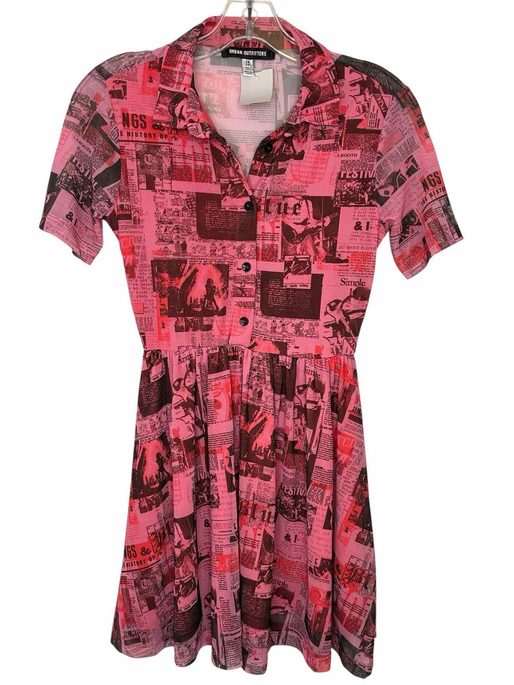 Urban Outfitters Size X- Small Pink Print Pre-Owned Dress- Ladies