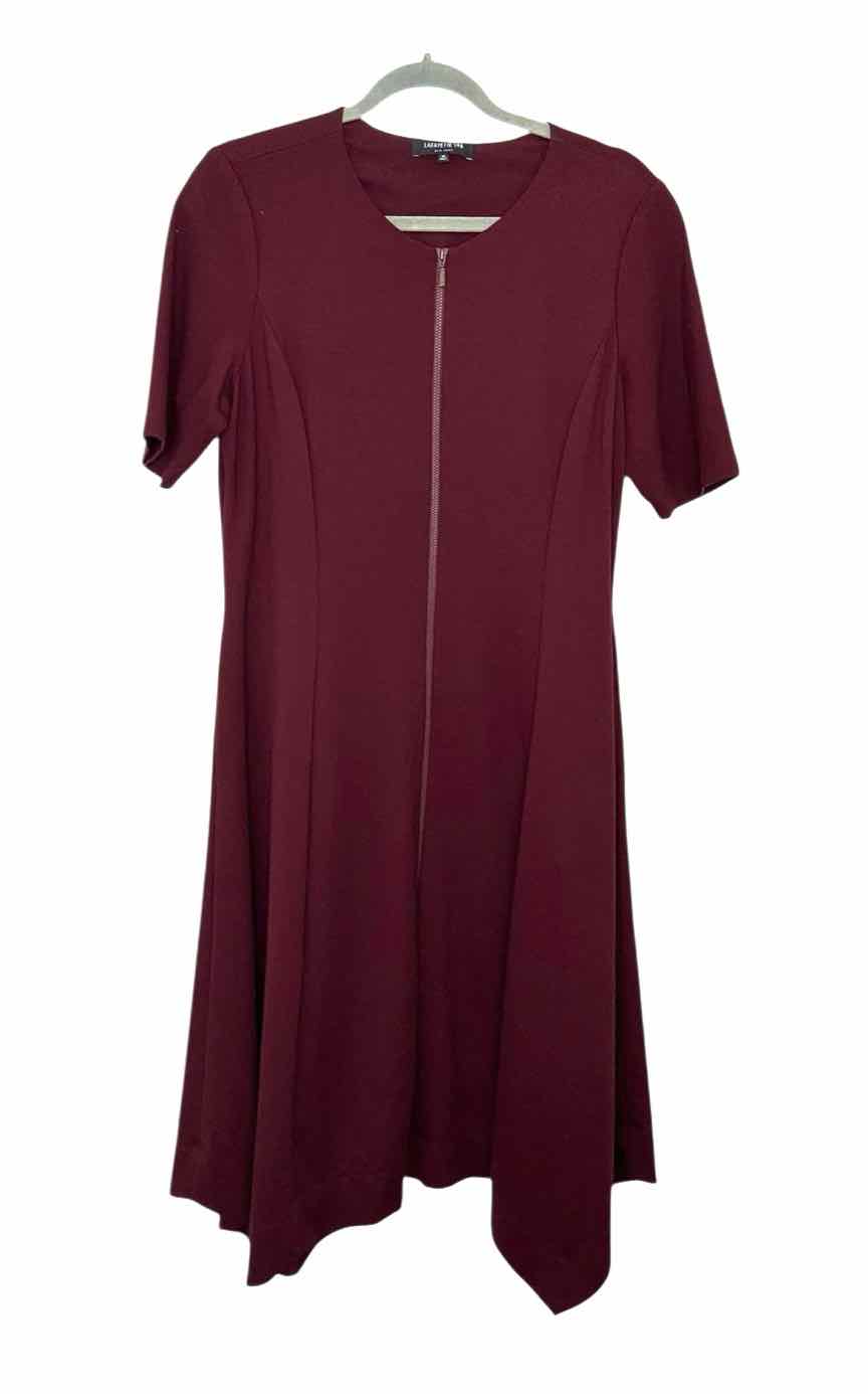 Lafayette 148 Size 10 Burgundy Pre-Owned Dress- Ladies