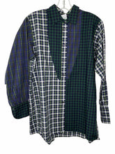 Load image into Gallery viewer, Size Medium Navy Plaid Pre-Owned Shirt- Ladies

