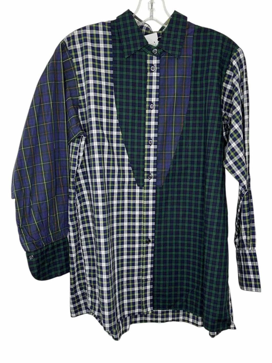 Size Medium Navy Plaid Pre-Owned Shirt- Ladies