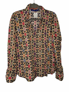 Size Large Beige Print Pre-Owned Shirt- Ladies