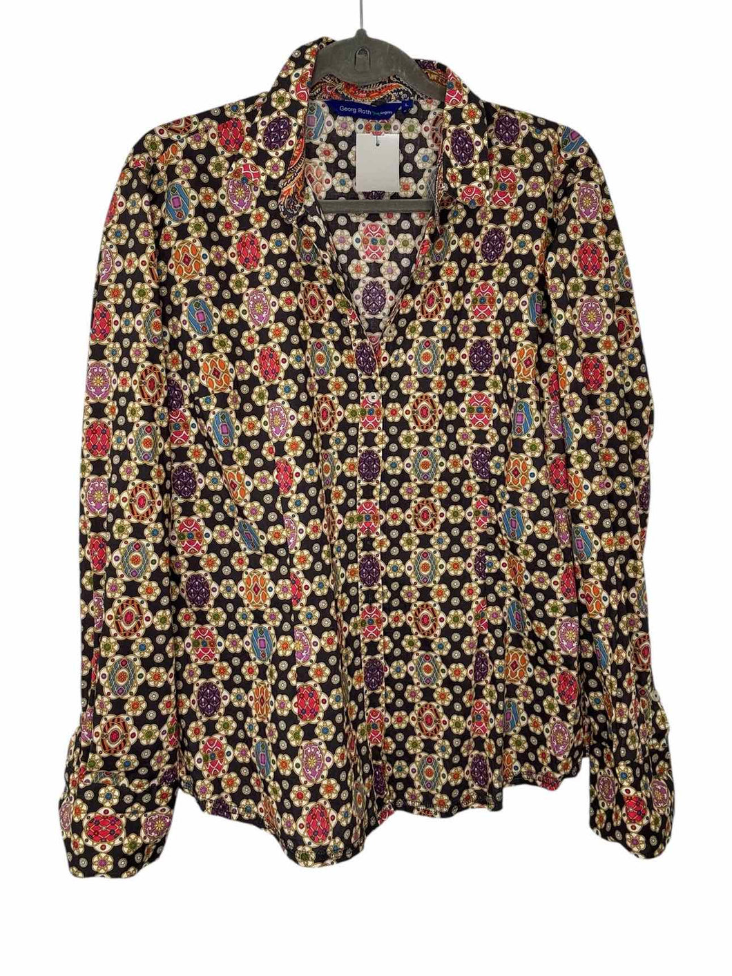 Size Large Beige Print Pre-Owned Shirt- Ladies