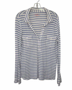 Vineyard Vines Size X-Large Blue Stripe Pre-Owned Top- Ladies