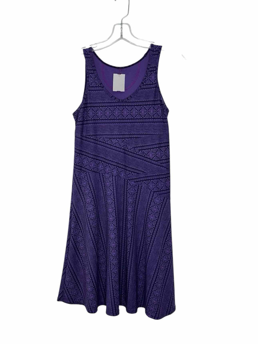 Prana Size X- Small Purple Print Pre-Owned Dress- Ladies