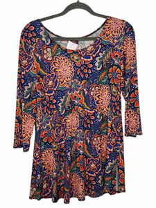 Salaam Size X-Large Blue Print Pre-Owned Top- Ladies