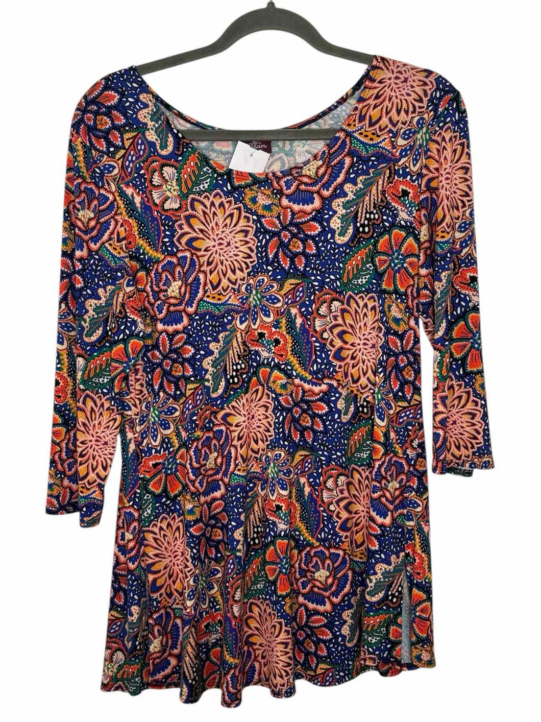 Salaam Size X-Large Blue Print Pre-Owned Top- Ladies