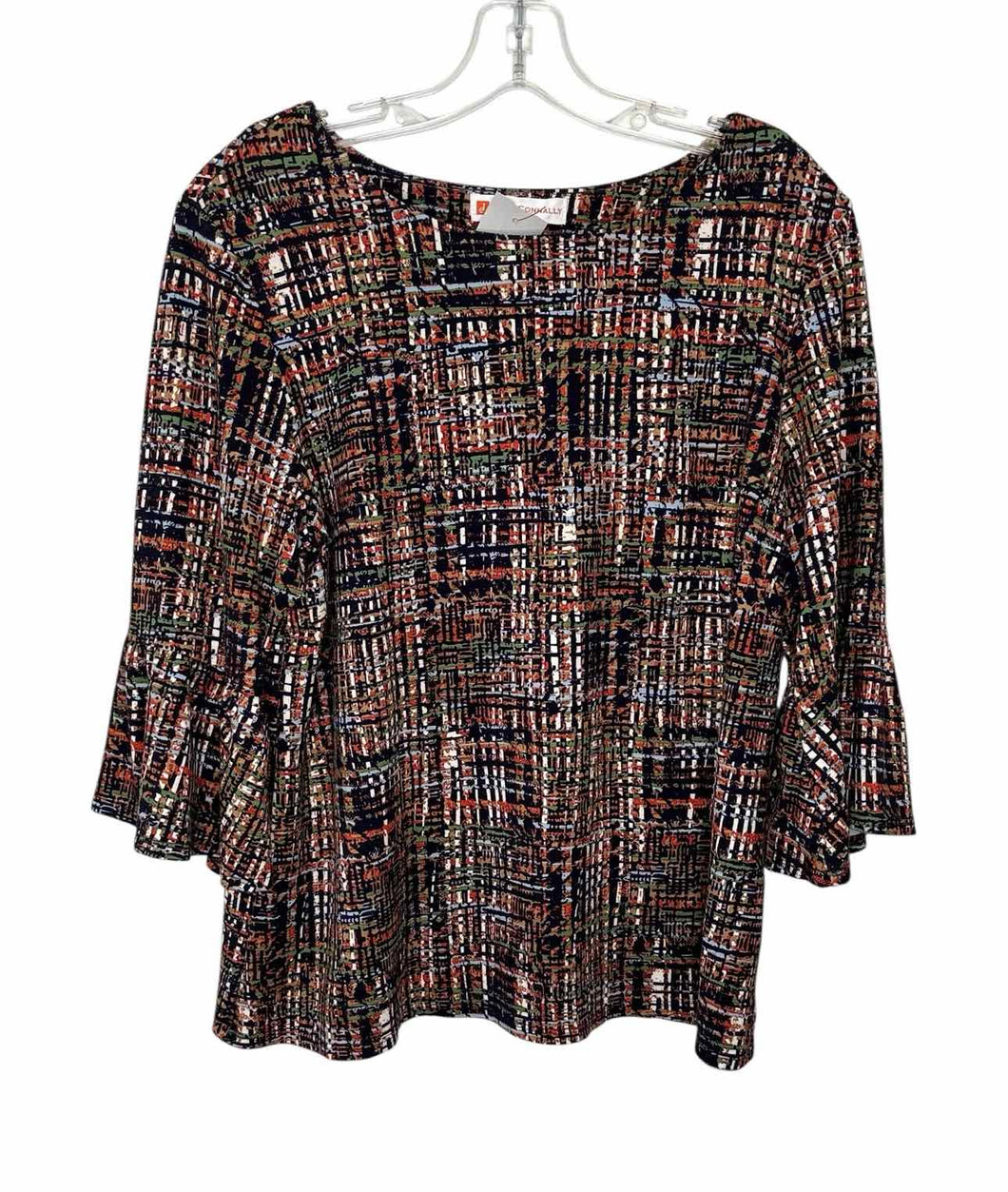 Jude Connally Size Large Navy Print Pre-Owned Top- Ladies